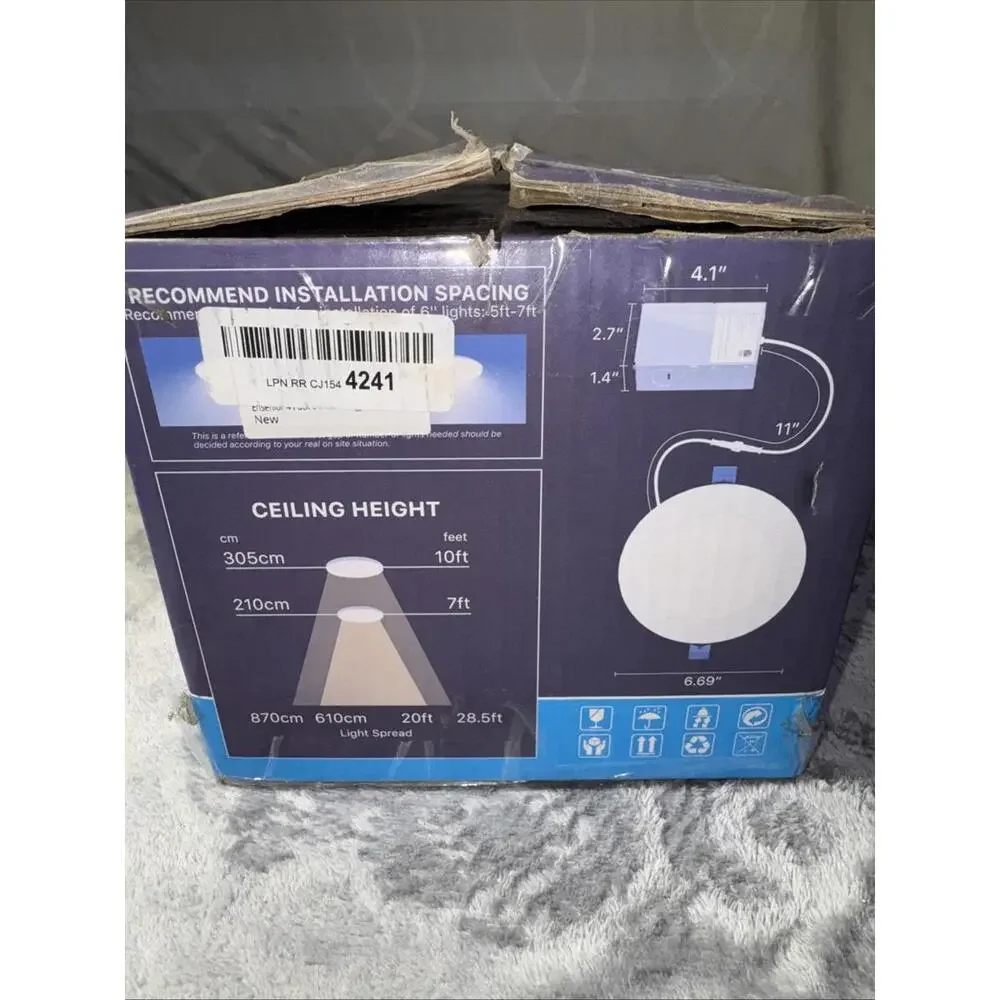 Ensenior 4 Pack 6 Inch 5000k LED Recessed Light, Dimmable, Daylight